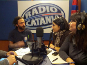Il prof. e scultore Orazio Coco con Santy Basile, Patrizia Rubino e Giovanni Iozzia a Catania Report